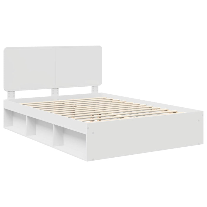 Cadru de pat cu headboard Alb 150 x 200 cm Lemn de pin masiv - WALTI WALTI