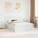 Cadru de pat cu headboard Alb 140 x 200 cm Lemn de pin masiv - WALTI WALTI
