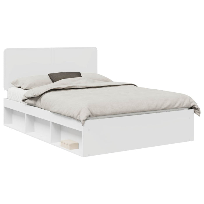 Cadru de pat cu headboard Alb 140 x 200 cm Lemn de pin masiv - WALTI WALTI