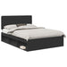 Cadru de pat cu headboard Negru 140 x 200 cm Lemn de pin masiv - WALTI WALTI