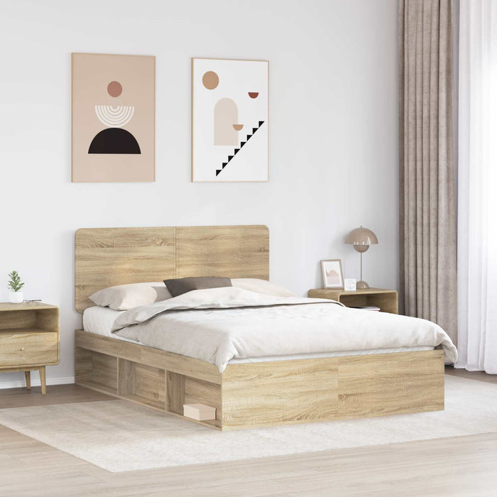 Cadru de pat cu headboard Sonoma 140 x 200 cm Lemn de pin masiv - WALTI WALTI