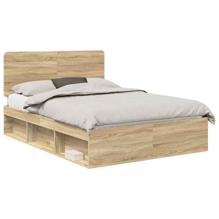 Cadru de pat cu headboard Sonoma 140 x 200 cm Lemn de pin masiv - WALTI WALTI