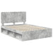 Cadru de pat cu headboard Beton 140 x 200 cm Lemn de pin masiv - WALTI WALTI