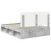 Cadru de pat cu headboard Beton 140 x 190 cm Lemn de pin masiv - WALTI WALTI