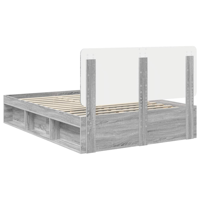 Cadru de pat Gri Sonoma 140 x 190 cm Lemn de pin masiv - WALTI WALTI