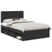Cadru de pat cu headboard Negru 135 x 190 cm Lemn de pin masiv - WALTI WALTI