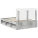 Cadru de pat Gri Concret 135 x 190 cm Lemn de pin masiv - WALTI WALTI