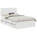 Cadru de pat cu headboard Alb 120 x 190 cm Lemn de pin masiv - WALTI WALTI