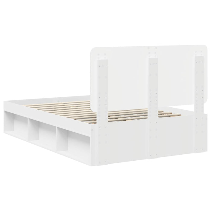 Cadru de pat cu headboard Alb 120 x 190 cm Lemn de pin masiv - WALTI WALTI