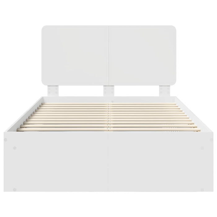 Cadru de pat cu headboard Alb 120 x 190 cm Lemn de pin masiv - WALTI WALTI