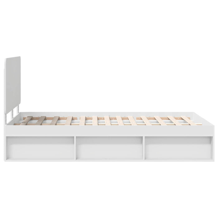 Cadru de pat cu headboard Alb 120 x 190 cm Lemn de pin masiv - WALTI WALTI