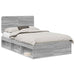Cadru de pat Gri Sonoma 120 x 190 cm Lemn de pin masiv - WALTI WALTI