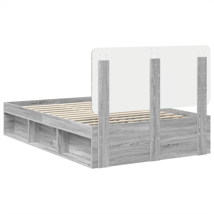 Cadru de pat Gri Sonoma 120 x 190 cm Lemn de pin masiv - WALTI WALTI