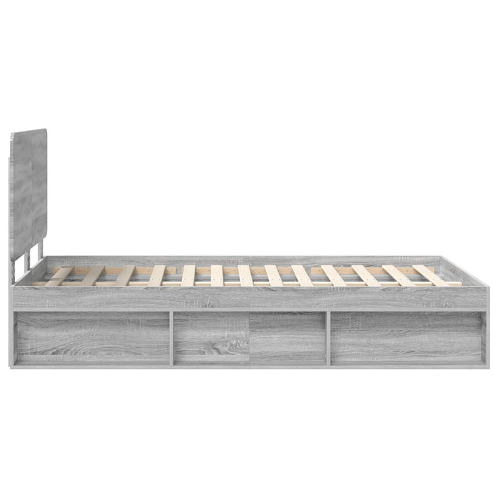 Cadru de pat Gri Sonoma 120 x 190 cm Lemn de pin masiv - WALTI WALTI