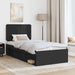 Cadru de pat cu headboard Negru 100 x 200 cm Lemn de pin masiv - WALTI WALTI