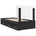 Cadru de pat cu headboard Negru 100 x 200 cm Lemn de pin masiv - WALTI WALTI