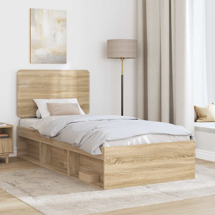 Cadru de pat cu headboard Sonoma 100 x 200 cm Lemn de pin masiv - WALTI WALTI