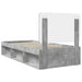 Cadru de pat Gri Concret 100 x 200 cm Lemn de pin masiv - WALTI WALTI