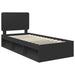 Cadru de pat cu headboard Negru 90 x 200 cm Lemn de pin masiv - WALTI WALTI