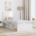 Cadru de pat cu headboard Alb 90 x 190 cm Lemn de pin masiv - WALTI WALTI