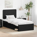 Cadru de pat cu headboard Negru 90 x 190 cm Lemn de pin masiv - WALTI WALTI