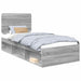 Cadru de pat Gri Sonoma 75 x 190 cm Lemn de pin masiv - WALTI WALTI