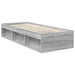 Cadru de pat Gri Sonoma 75 x 190 cm Lemn de pin masiv - WALTI WALTI