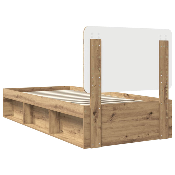 Cadru de pat Stejar artizanal 75 x 190 cm Lemn de pin masiv - WALTI WALTI