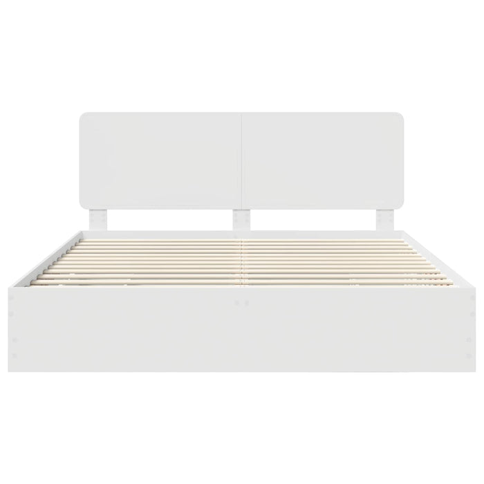 Cadru de pat cu sertar Alb 200 x 200 cm Lemn Ingineresc - WALTI WALTI