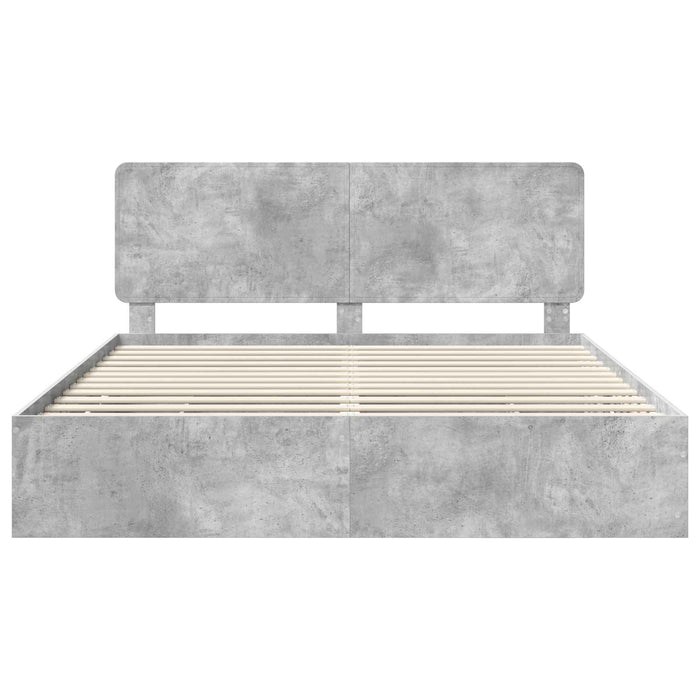 Cadru de pat Gri din beton 180 x 200 cm Lemn Ingineresc - WALTI WALTI