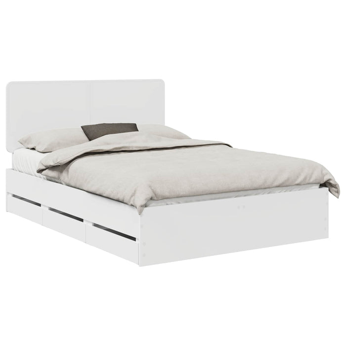 Cadru de pat cu sertar Alb 160 x 200 cm Lemn Ingineresc - WALTI WALTI