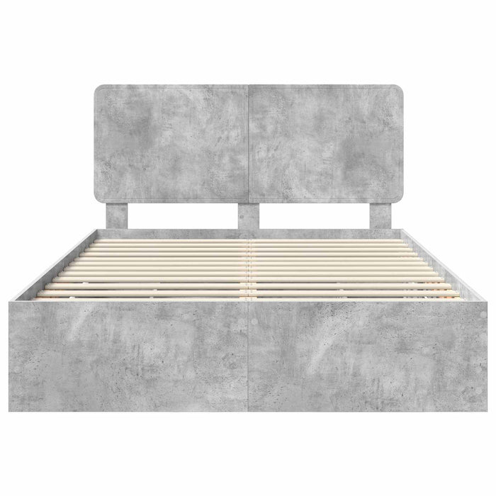 Cadru de pat Gri din beton 150 x 200 cm Lemn Ingineresc - WALTI WALTI