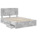 Cadru de pat Gri din beton 140 x 190 cm Lemn Ingineresc - WALTI WALTI