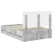 Cadru de pat Gri din beton 135 x 190 cm Lemn Ingineresc - WALTI WALTI