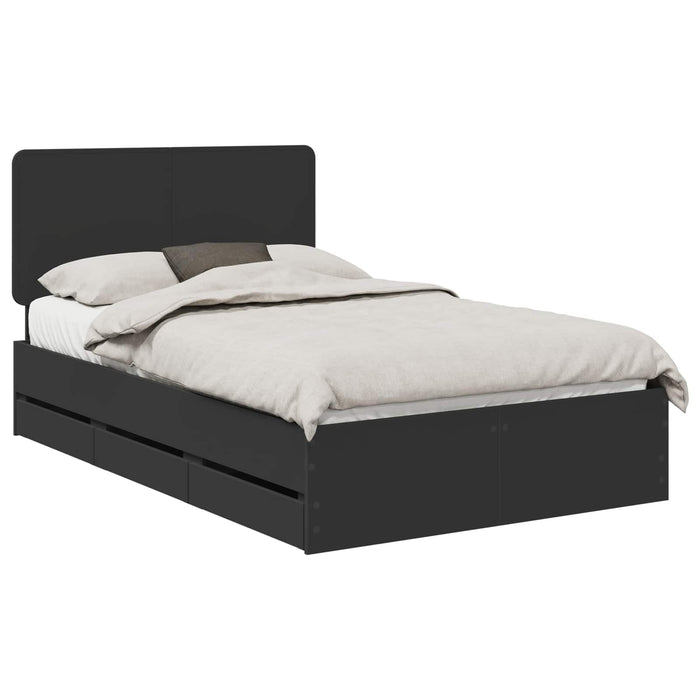 Cadru de pat cu sertar Negru 120 x 190 cm Lemn Ingineresc - WALTI WALTI