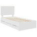 Cadru de pat cu sertar Alb 100 x 200 cm Lemn Ingineresc - WALTI WALTI