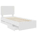 Cadru de pat cu sertar Alb 100 x 200 cm Lemn Ingineresc - WALTI WALTI