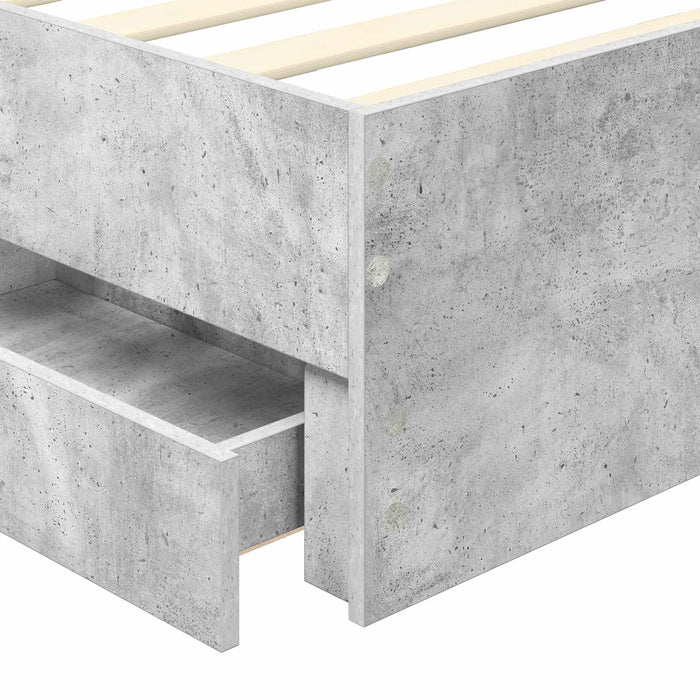 Cadru de pat Gri din beton 90 x 200 cm Lemn Ingineresc - WALTI WALTI