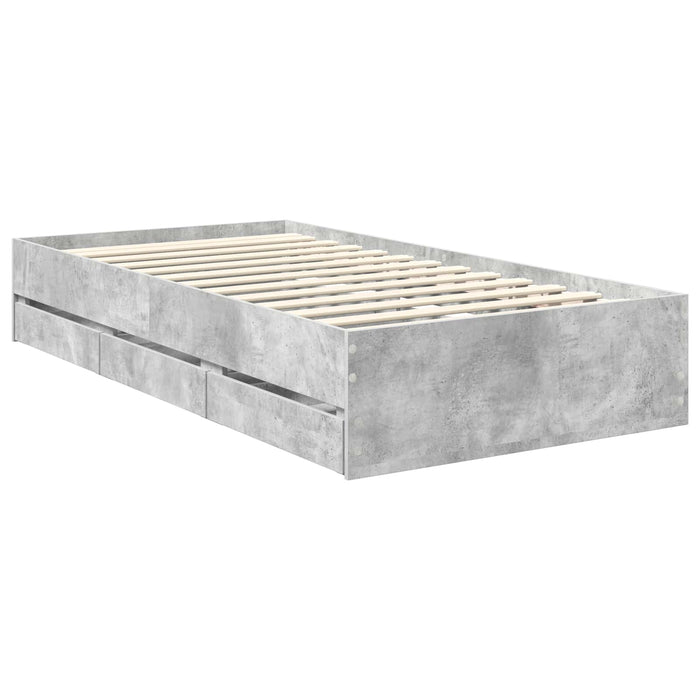 Cadru de pat Gri din beton 90 x 200 cm Lemn Ingineresc - WALTI WALTI