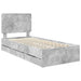 Cadru de pat Gri din beton 75 x 190 cm Lemn Ingineresc - WALTI WALTI
