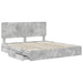 Cadru de pat cu sertar Gri din beton 200 x 200 cm Lemn compozit - WALTI WALTI