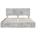 Cadru de pat cu sertar Gri din beton 200 x 200 cm Lemn compozit - WALTI WALTI