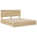 Pat cu storage Stejar Sonoma 180 x 200 cm Lemn compozit - WALTI WALTI