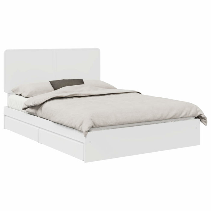 Pat cu storage cu headboard Alb 160 x 200 cm Lemn compozit - WALTI WALTI