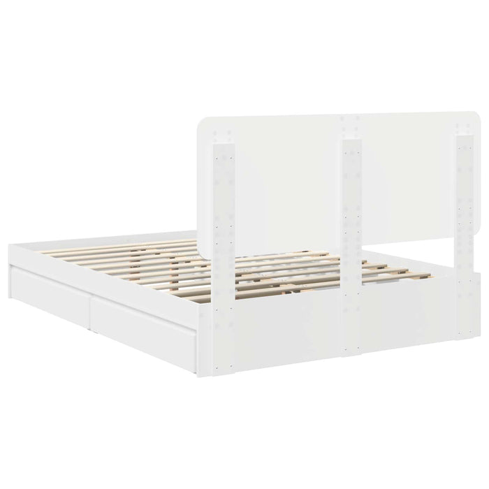 Pat cu storage cu headboard Alb 160 x 200 cm Lemn compozit - WALTI WALTI