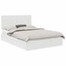 Pat cu storage cu headboard Alb 140 x 200 cm Lemn compozit - WALTI WALTI