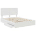 Pat cu storage cu headboard Alb 140 x 190 cm Lemn compozit - WALTI WALTI