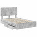 Cadru de pat cu sertar Gri din beton 135 x 190 cm Lemn compozit - WALTI WALTI