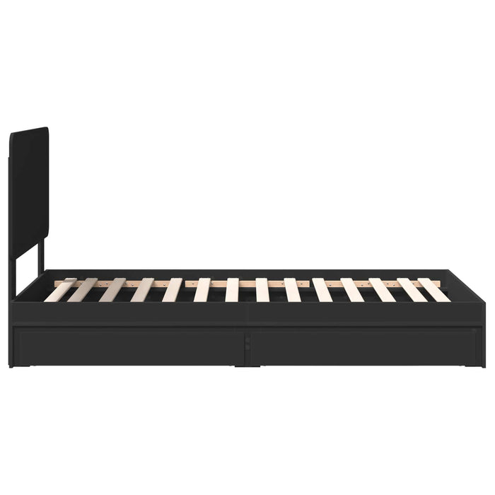 Cadru de pat cu sertar Negru 75 x 190 cm Lemn compozit - WALTI WALTI