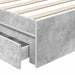 Cadru de pat cu sertar Gri din beton 75 x 190 cm Lemn compozit - WALTI WALTI